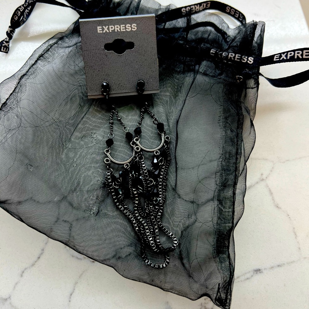 Express black chandalier earring’s